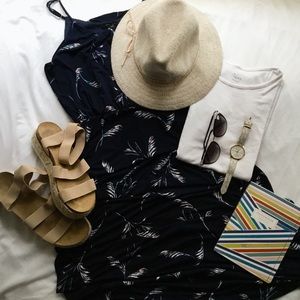 Blue Leaf Maxi Beach Dress